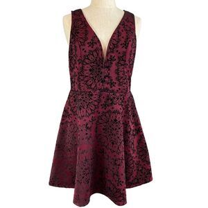 Velvet demask print fit and flare dress Whimsigoth